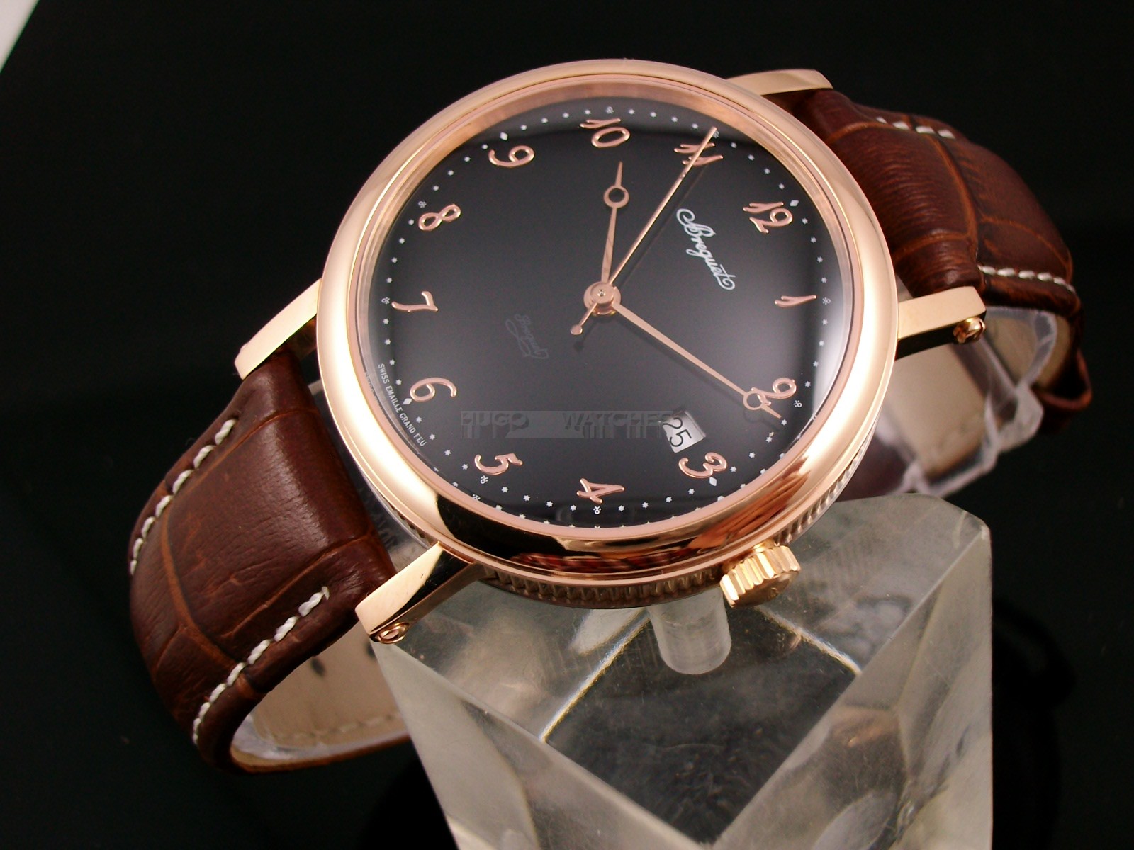 Breguet Classique Swiss 2824 Automatic Black Dial Rose Gold